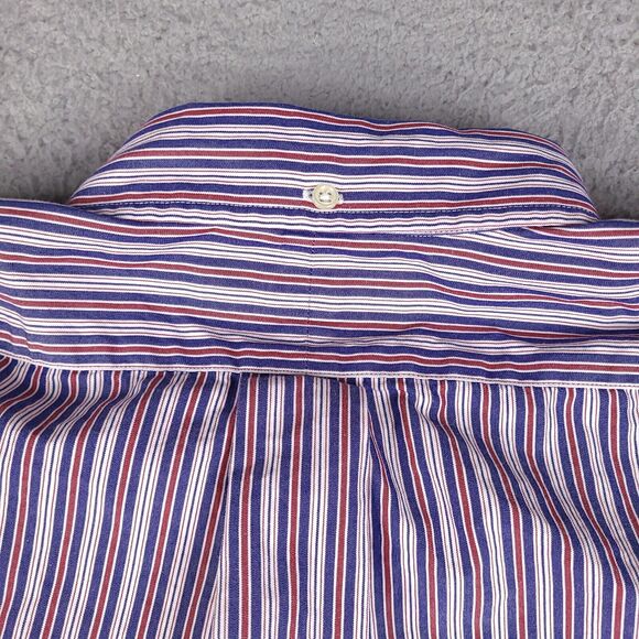 Vintage Ralph Lauren Shirt Mens XL Blue Red White Blake Striped Button Down - Picture 9 of 14